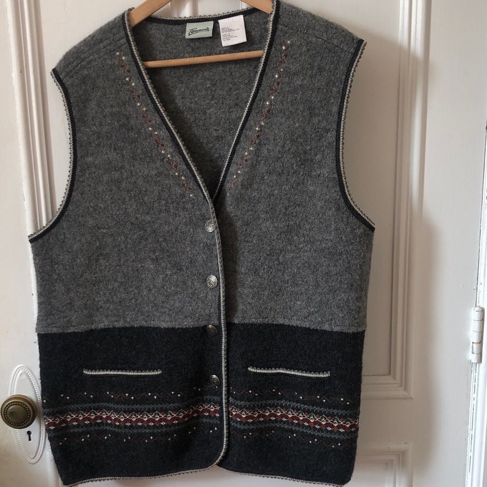 Vintage Penmens Cottagecore Wool Sweater Vest Large